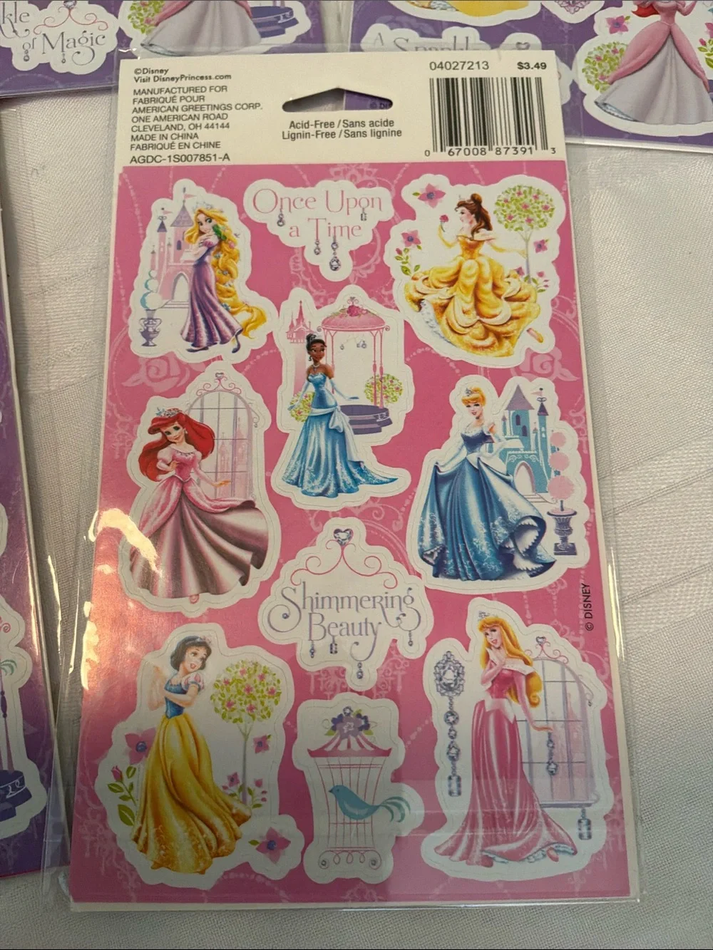 Princess Sticker Sheets - Pink, Purple, Yellow & Blue 5 packs/6sheets 57 sticker